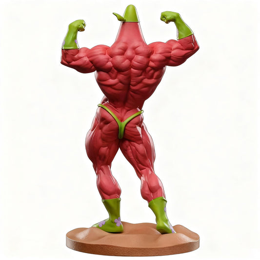 Absurd Buff SpongeBob & Patrick Star Muscular Figure Funny Cartoon Collectible Statue, Humorous Meme Decor, Unique Gift for SpongeBob Fans