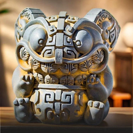 Ancient Chinese Taotie Beast Figurine & Incense Holder