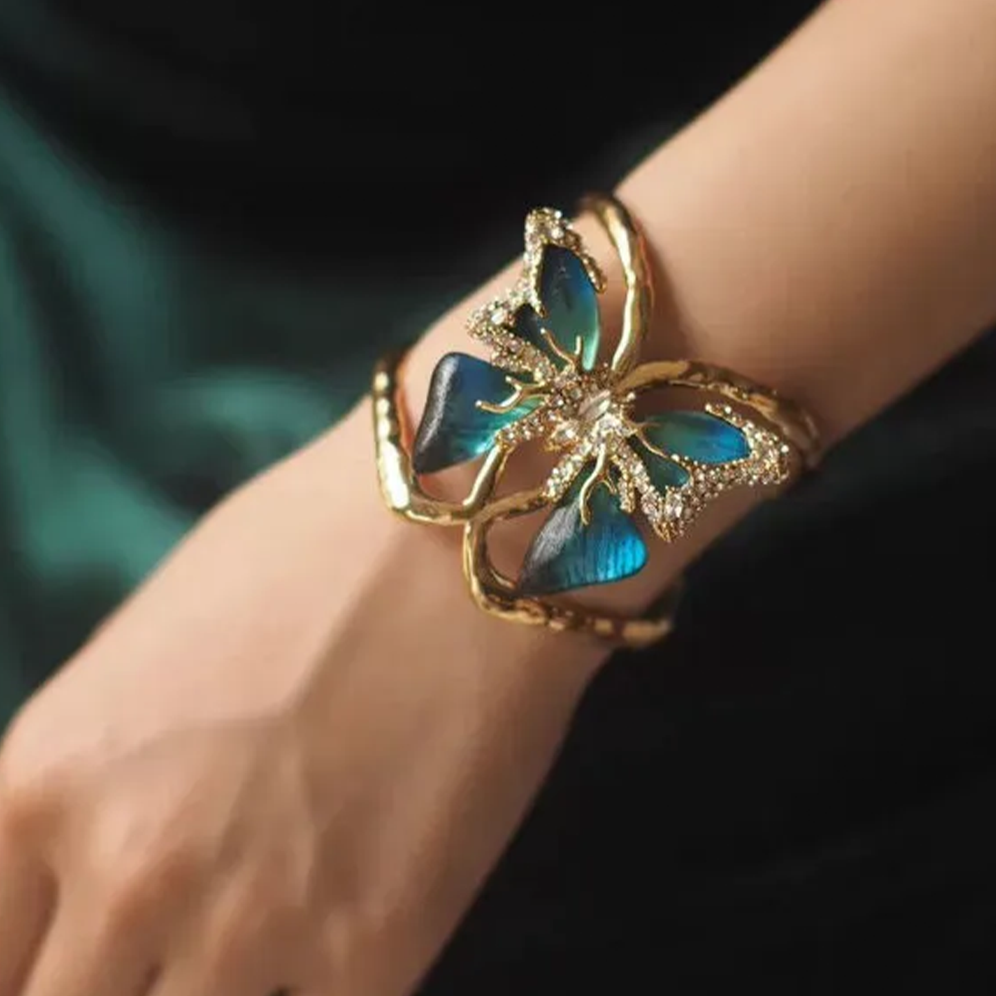 Vintage Butterfly Open Cuff Handcrafted Retro Versatile Bracelet