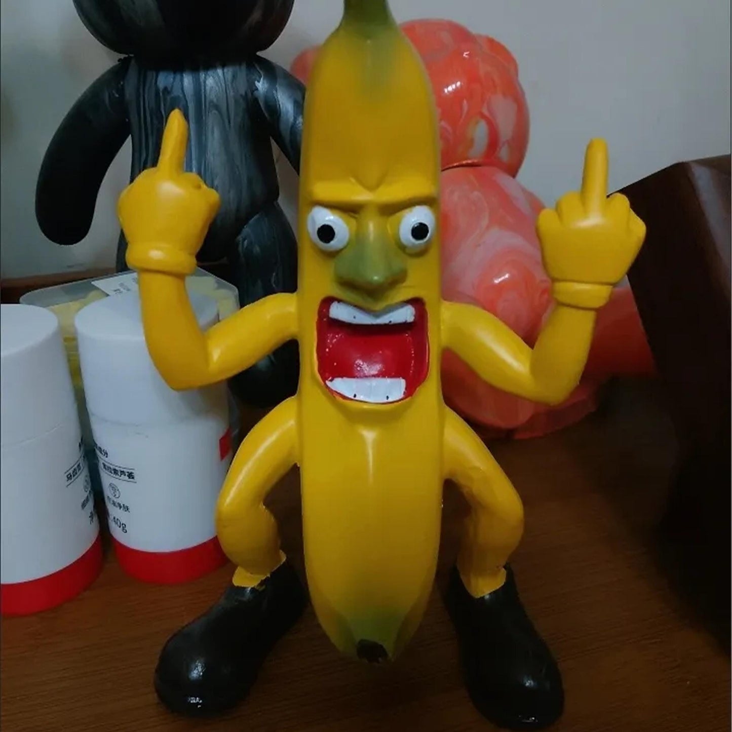 Angry Banana Figurine: Funny Crazy Desk Decor