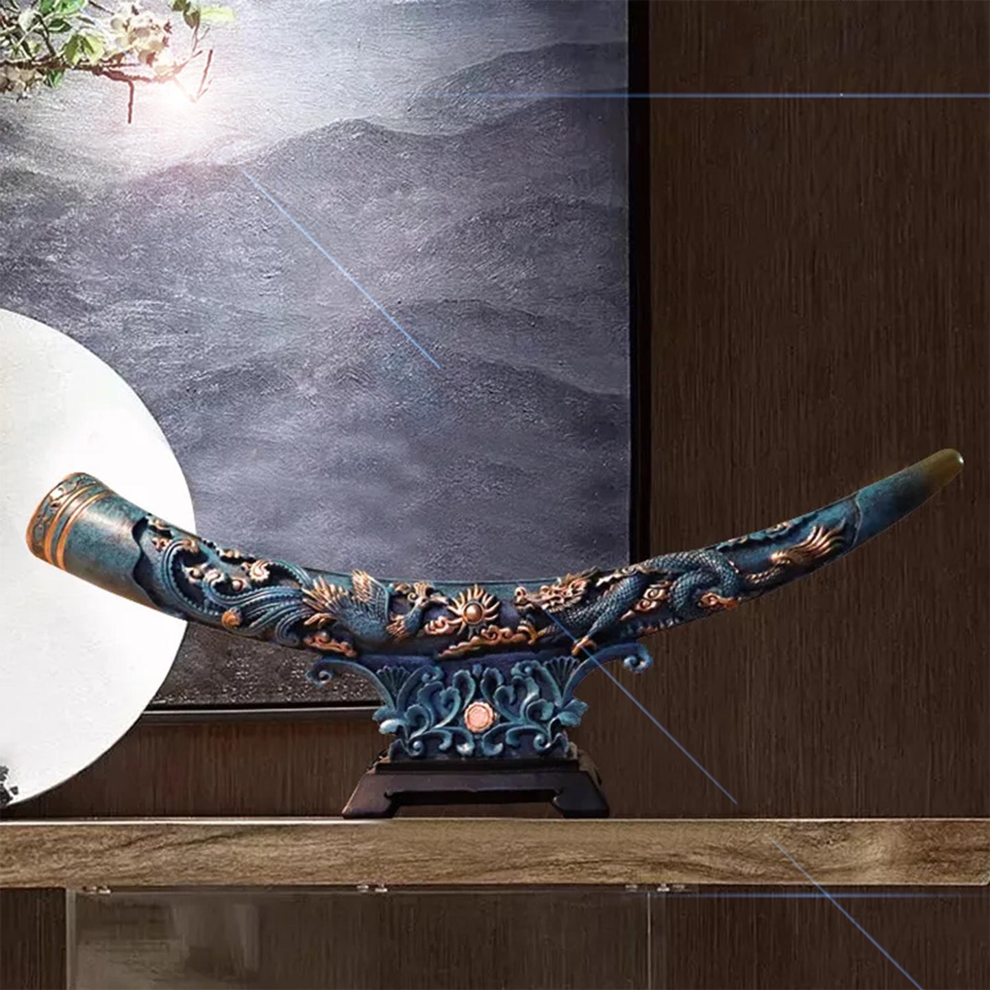 Chinese Style Faux Ivory Mythical Beast Figurine