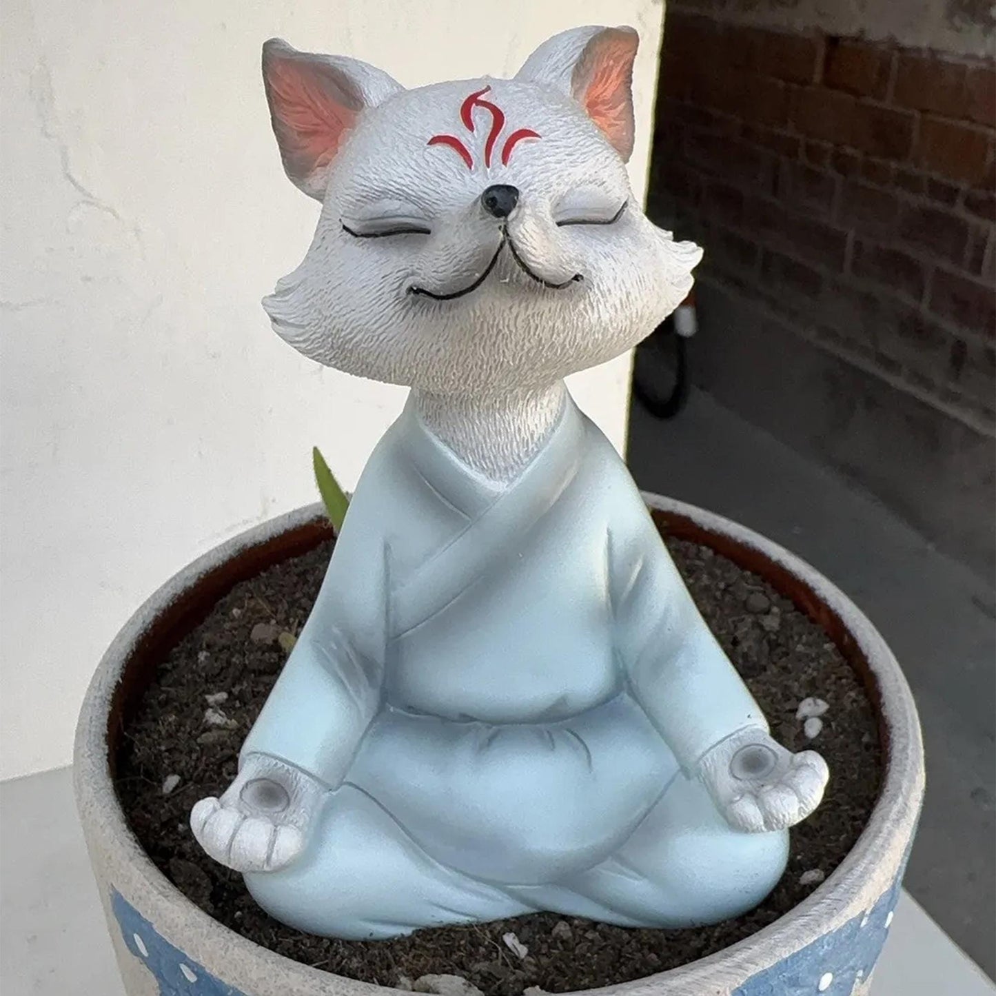 Zen Meditation Fox Figurine  Spiritual Animal Statue for Home Decor, Yoga Studio & Meditation Space