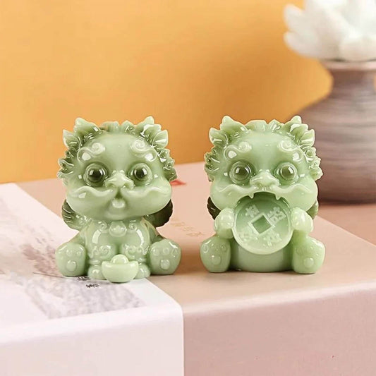 Cute Pixiu Feng Shui Figurines  Wealth & Good Luck Statues, Colorful Resin Home Decor for Bedroom, Office, Altar