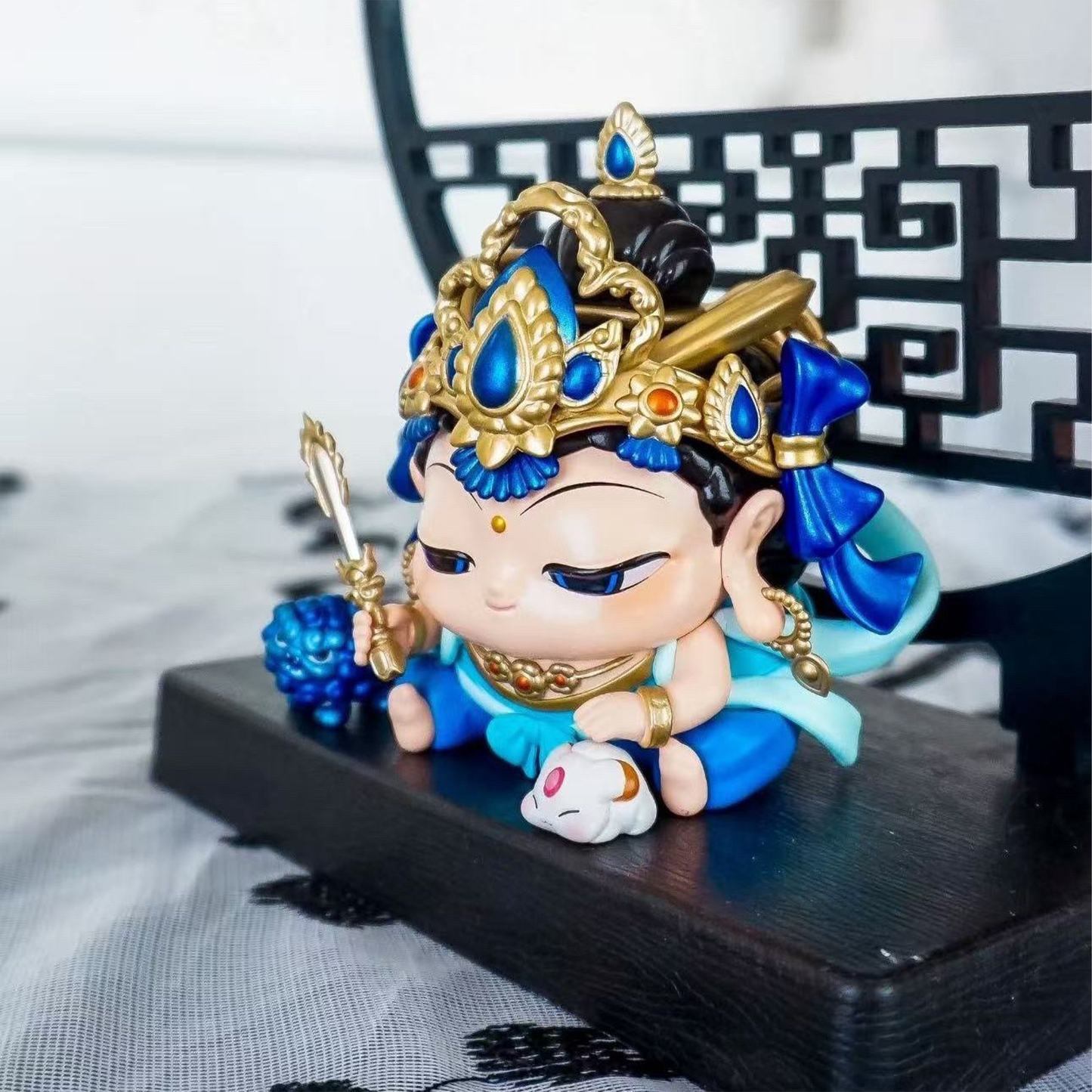 Chibi Buddhist Deity Figurines: Exquisite Traditional Desktop Decor Collectibles