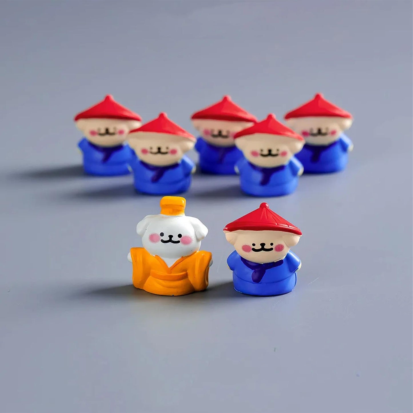 Cute Puppy Emperor and Guards Figurines  Whimsical Desk Decor / Car Ornament for Anxiety Relief & Cute Room Aesthetic