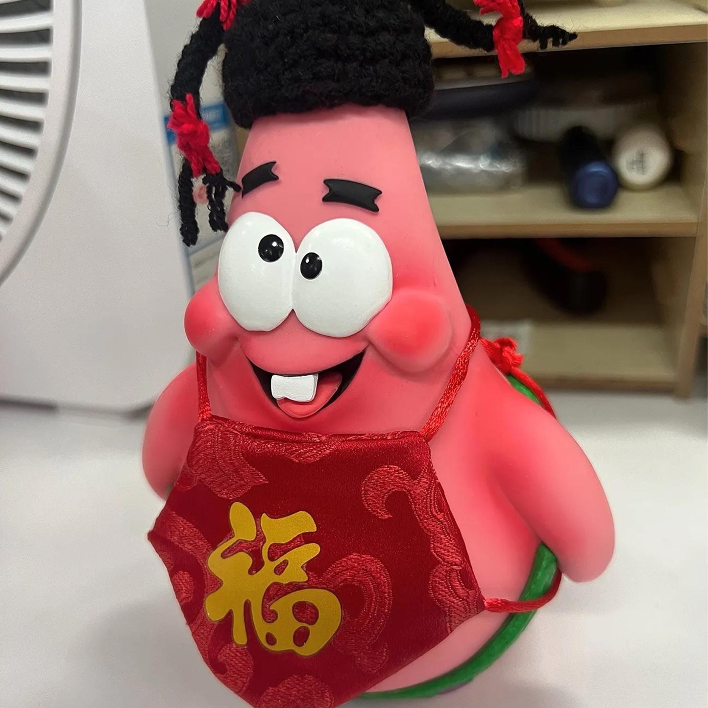 Cute Patrick Star Chinese Fortune Decor Figure