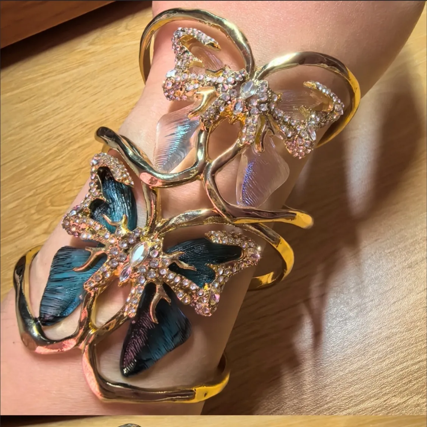 Vintage Butterfly Open Cuff Handcrafted Retro Versatile Bracelet
