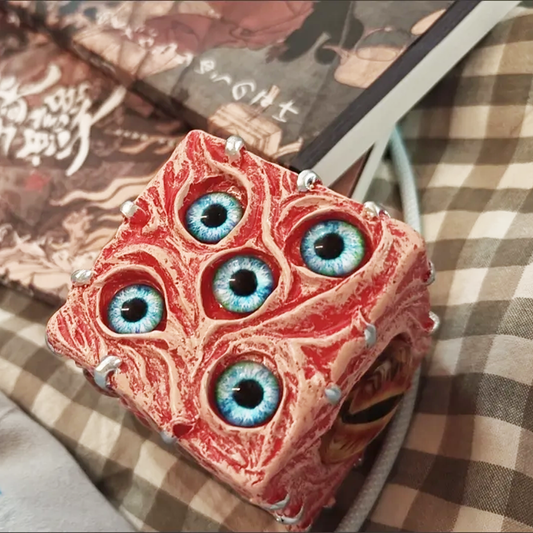 Demon's Eye Dice Desk Ornament: Dark Fantasy Horror Collectible Decor