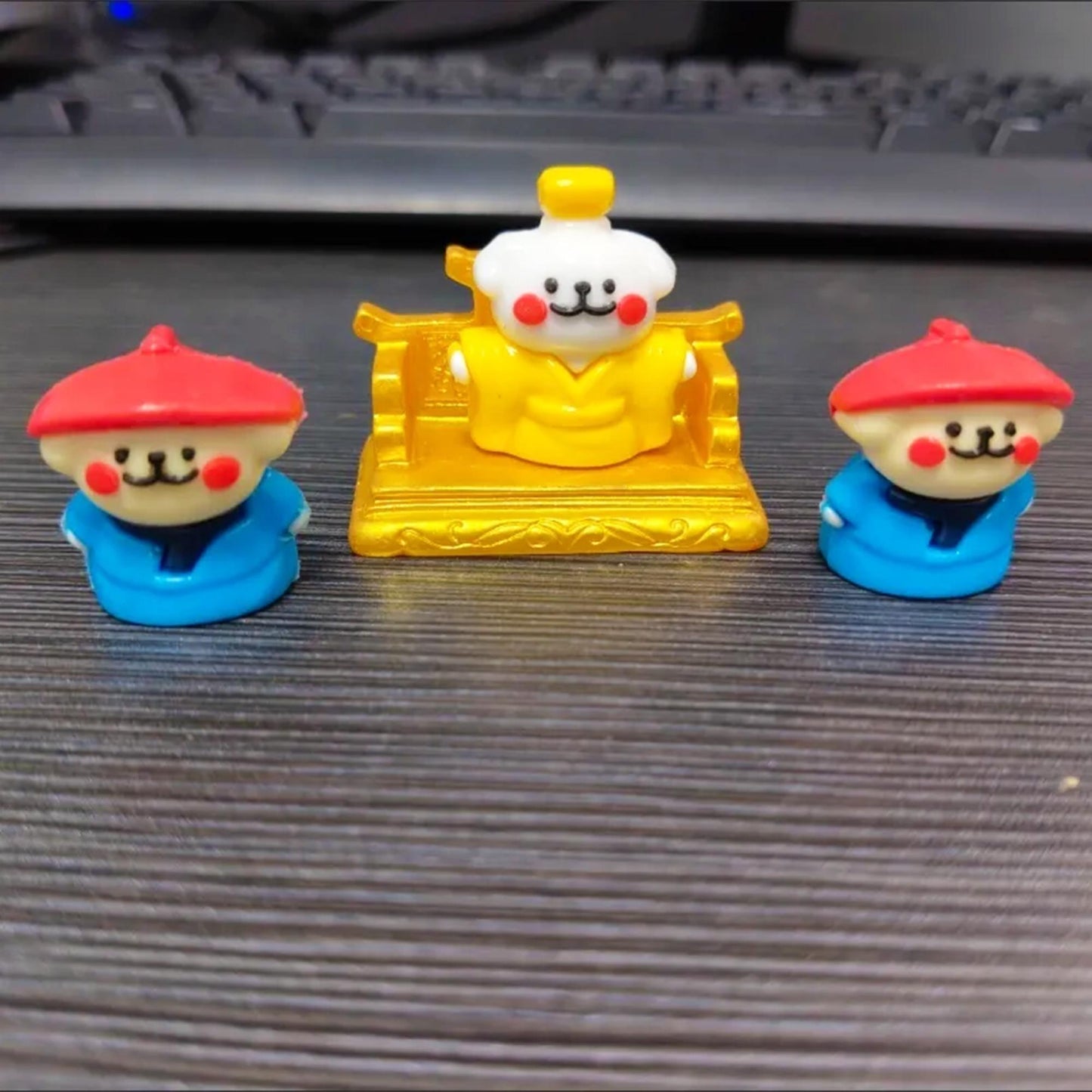 Cute Puppy Emperor and Guards Figurines  Whimsical Desk Decor / Car Ornament for Anxiety Relief & Cute Room Aesthetic