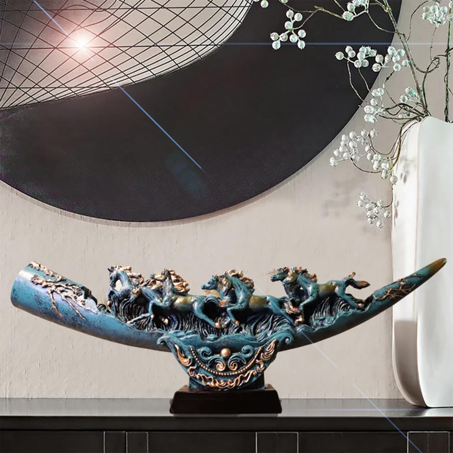 Chinese Style Faux Ivory Mythical Beast Figurine