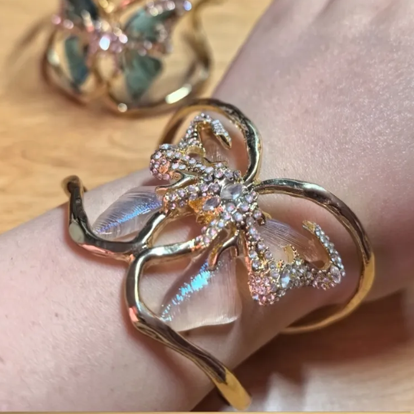 Vintage Butterfly Open Cuff Handcrafted Retro Versatile Bracelet