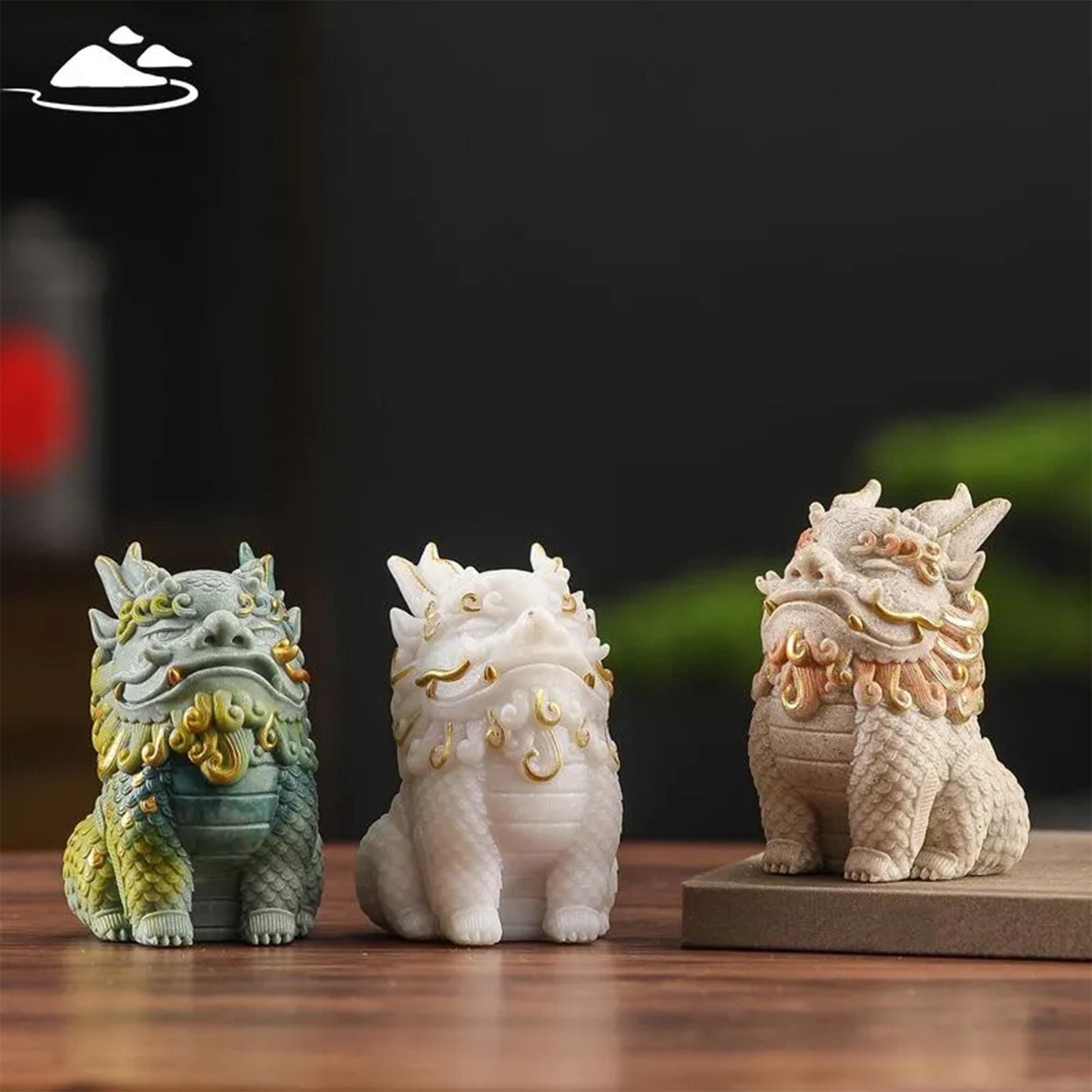 Chinese Mythical Kirin Statue, Handcrafted Mythical Creature Sculpture for Home Decor