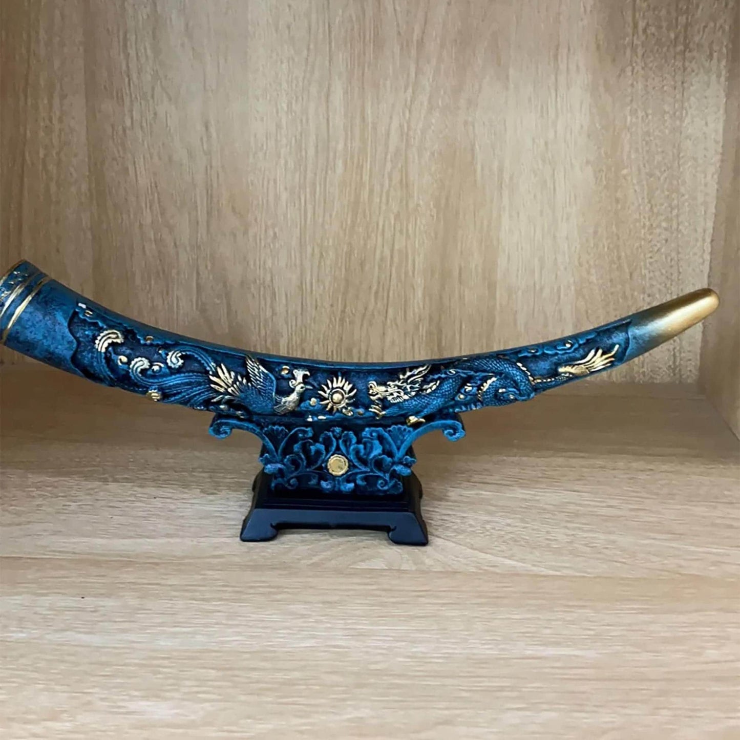 Chinese Style Faux Ivory Mythical Beast Figurine