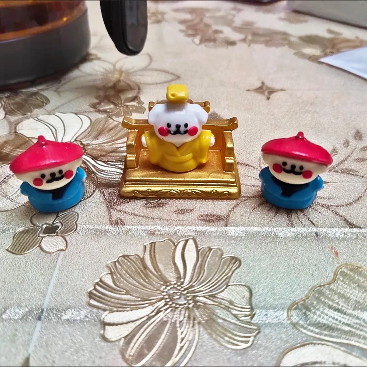 Cute Puppy Emperor and Guards Figurines  Whimsical Desk Decor / Car Ornament for Anxiety Relief & Cute Room Aesthetic