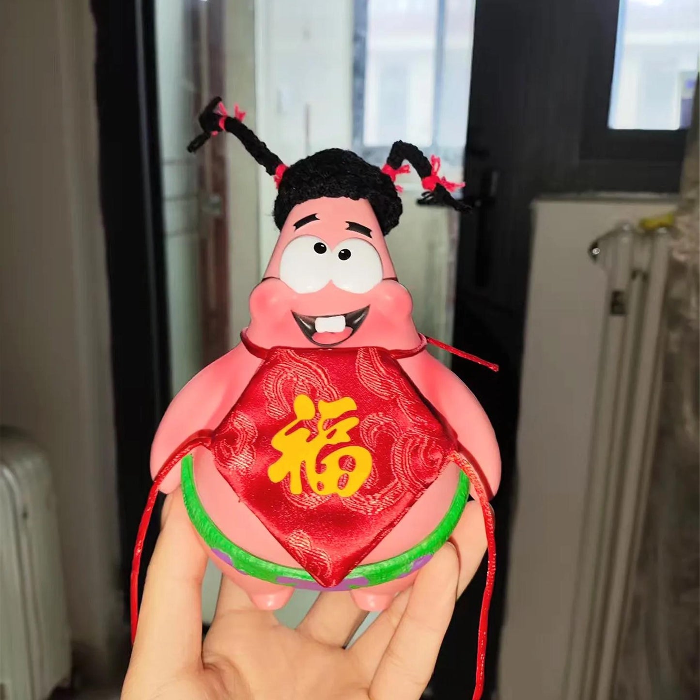 Cute Patrick Star Chinese Fortune Decor Figure