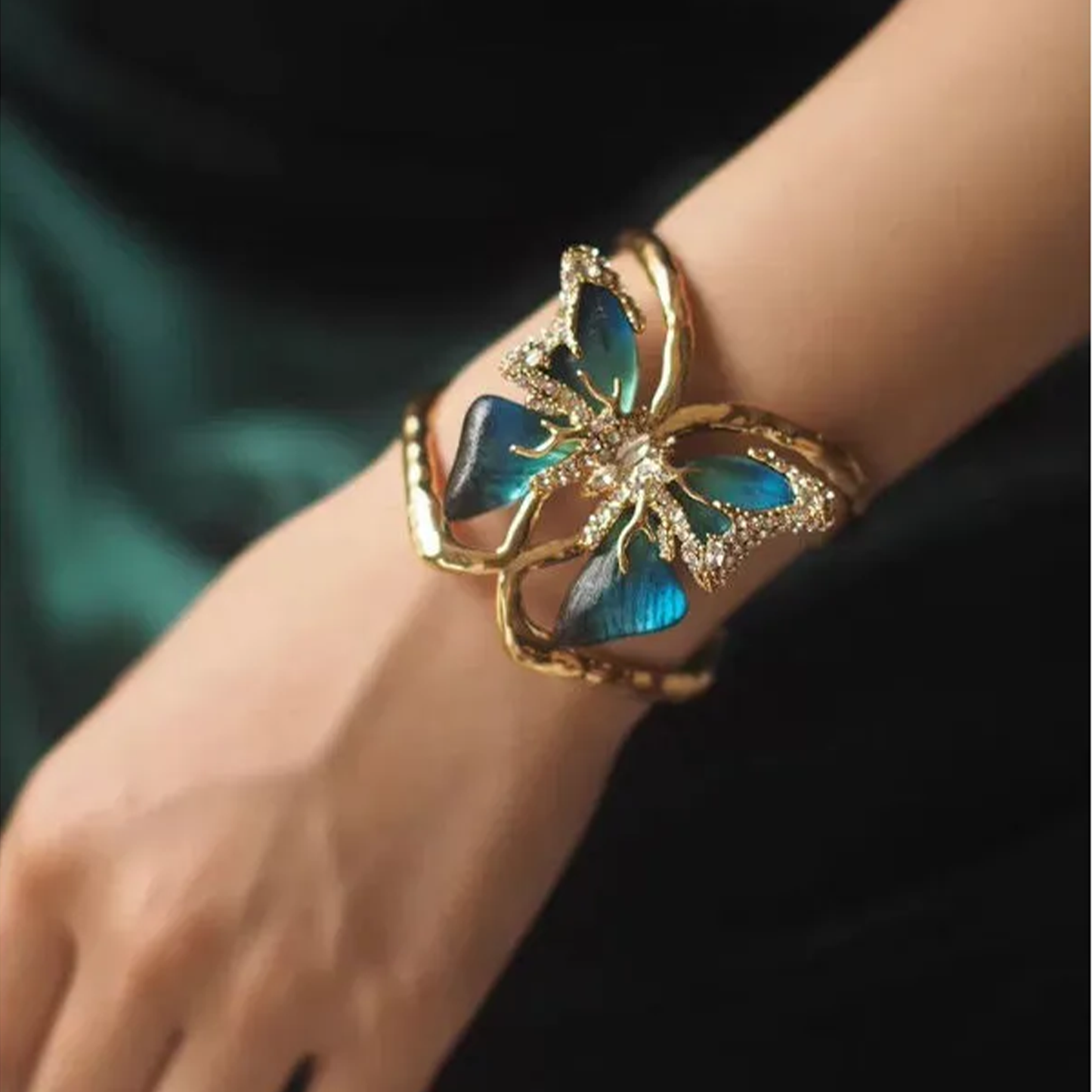 Vintage Butterfly Open Cuff Handcrafted Retro Versatile Bracelet