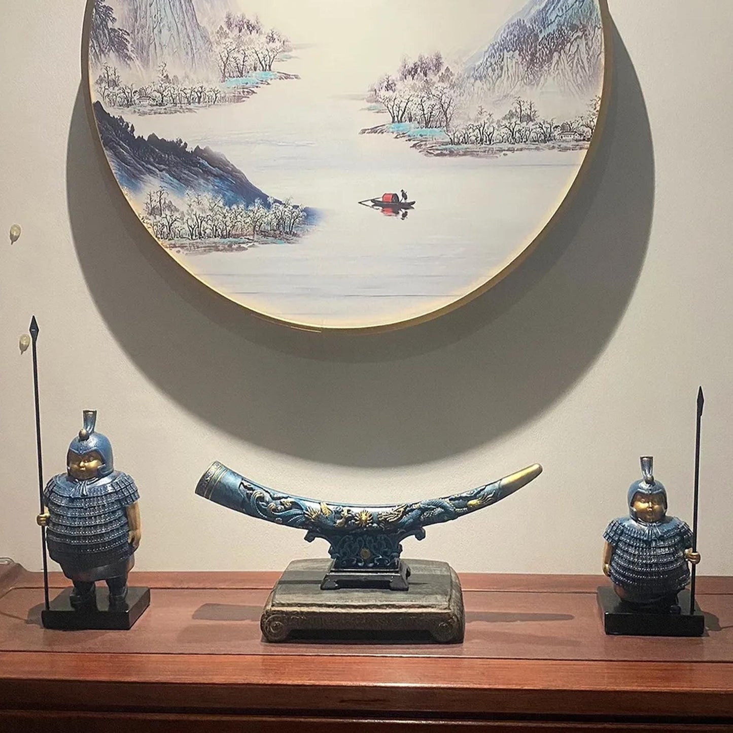 Chinese Style Faux Ivory Mythical Beast Figurine