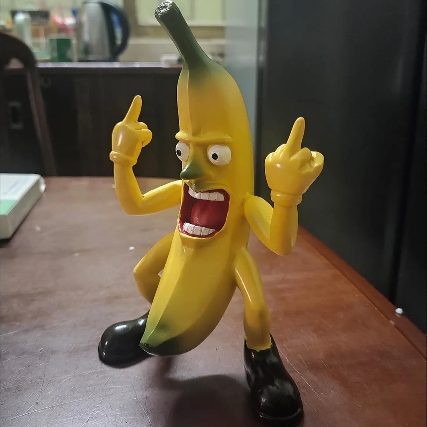 Angry Banana Figurine: Funny Crazy Desk Decor