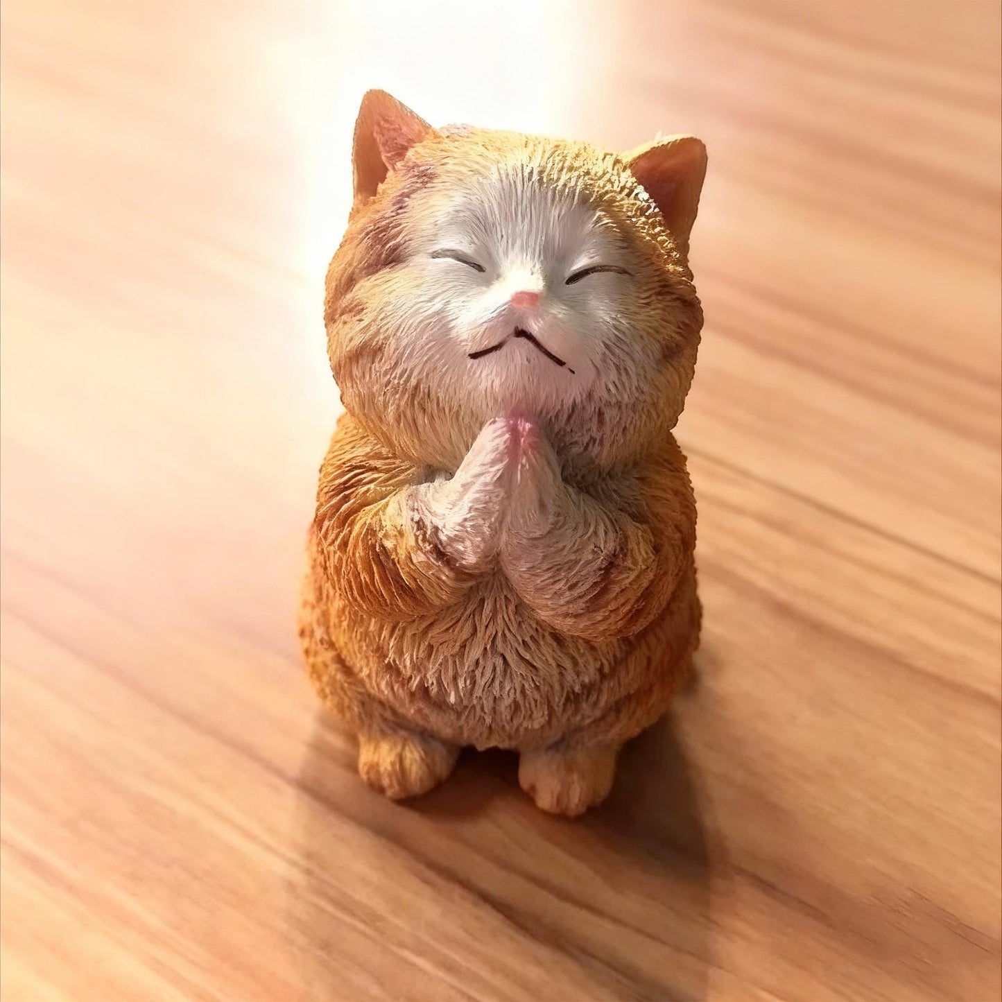 Cute Praying Cat Figurine  Resin Cat Sculpture, Cat Lover Gift, Whimsical Home Decor Accent for Desk & Shelf