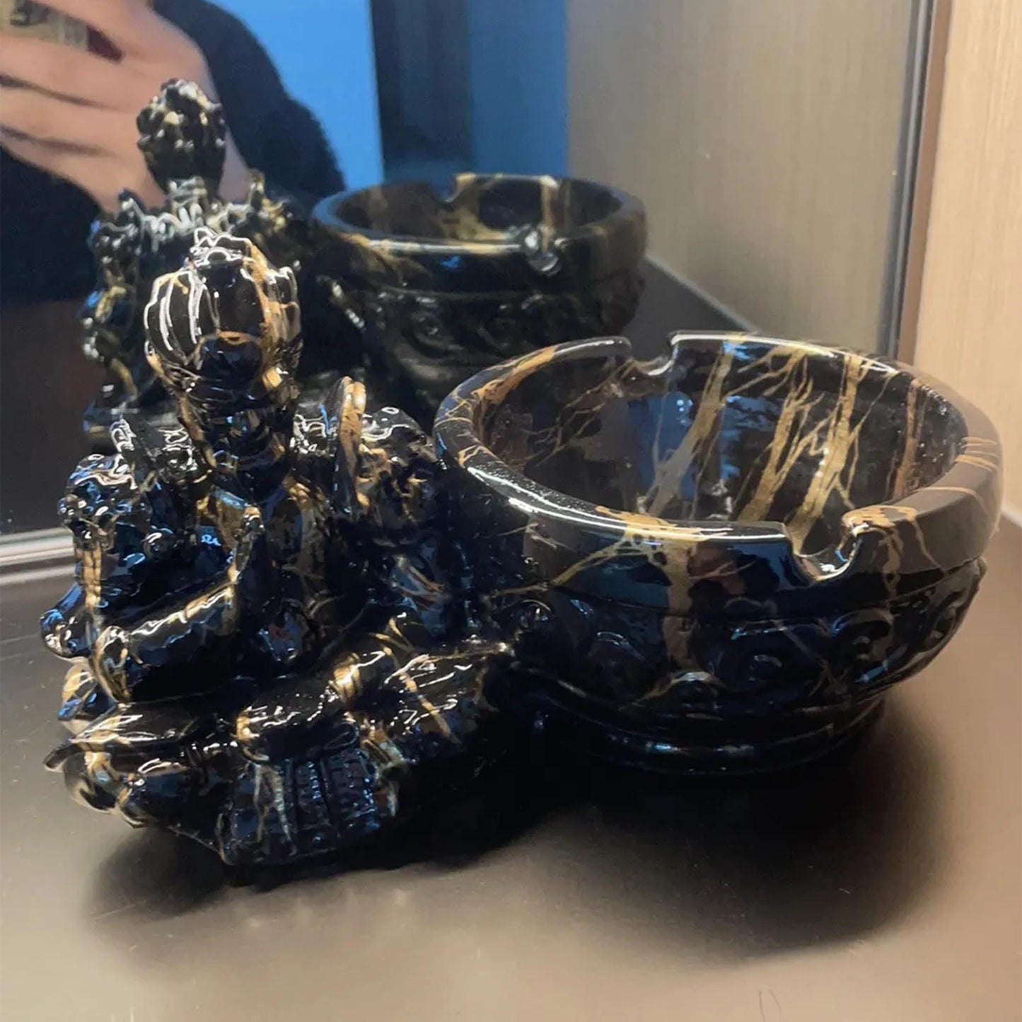 Sculpted Sun Wukong Ashtray (Marble or Glitter Finish)
