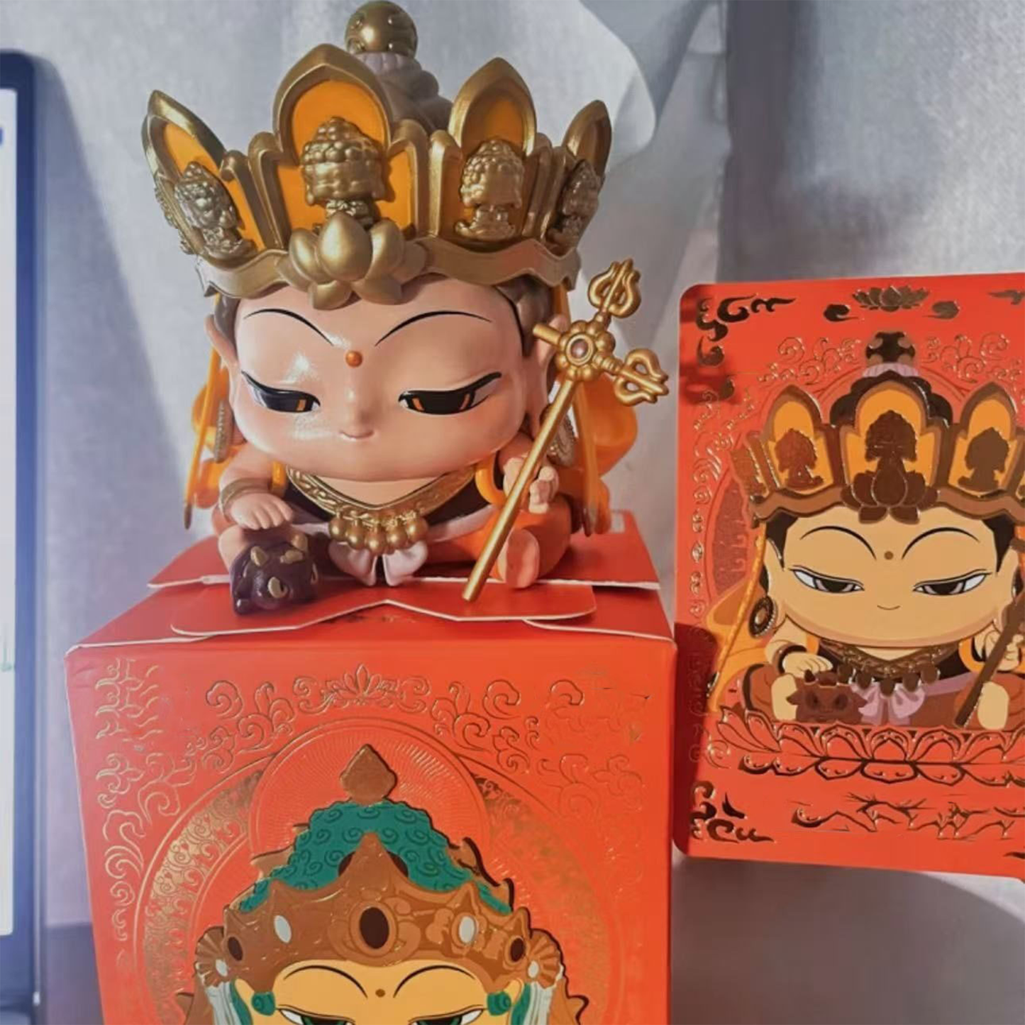 Chibi Buddhist Deity Figurines: Exquisite Traditional Desktop Decor Collectibles
