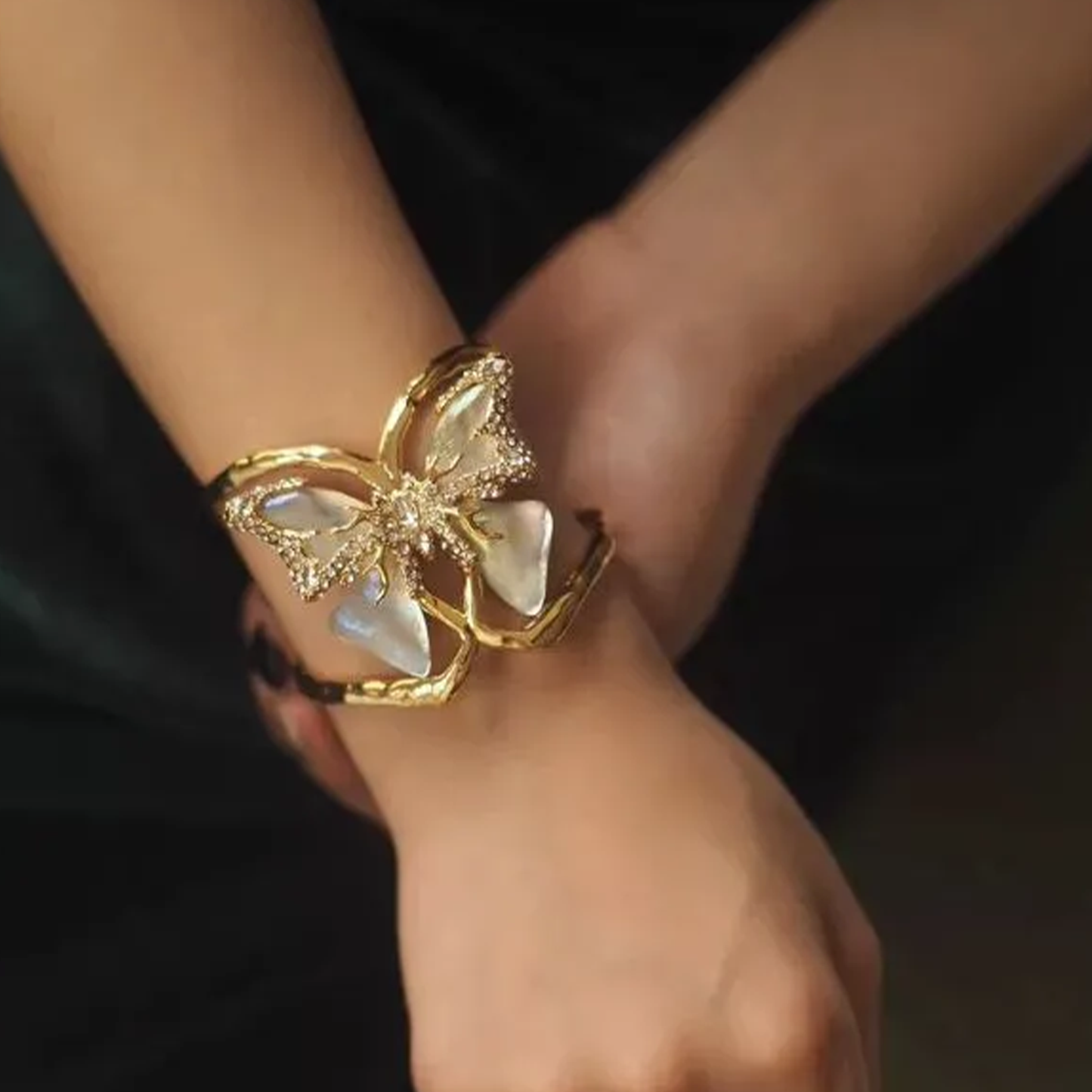 Vintage Butterfly Open Cuff Handcrafted Retro Versatile Bracelet