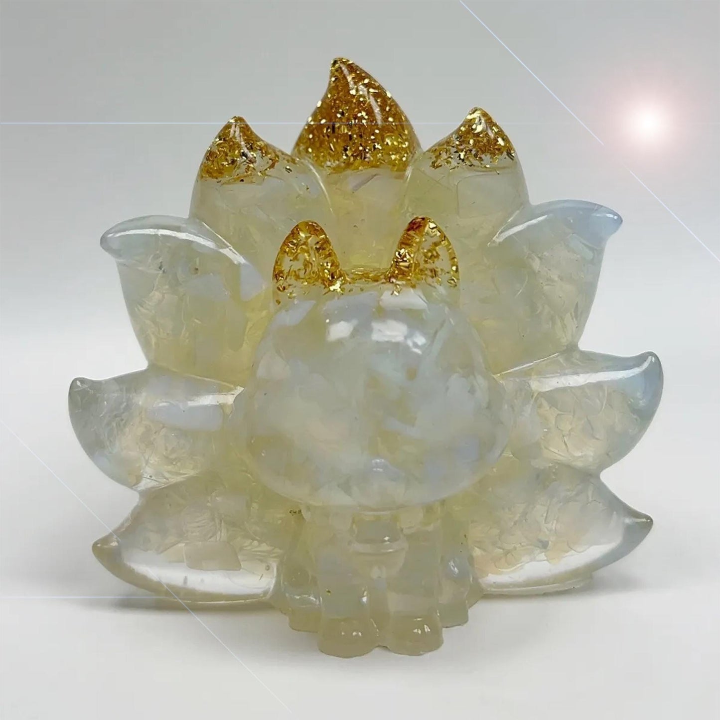 Multi-Color Spirit Fox Crystal Shard Decor Statue