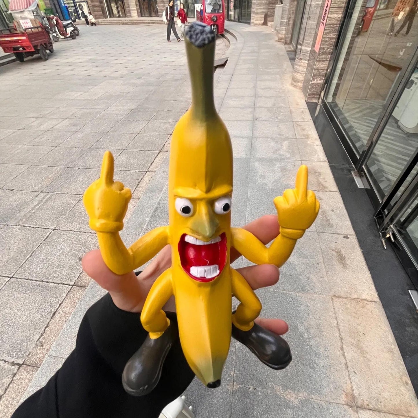 Angry Banana Figurine: Funny Crazy Desk Decor