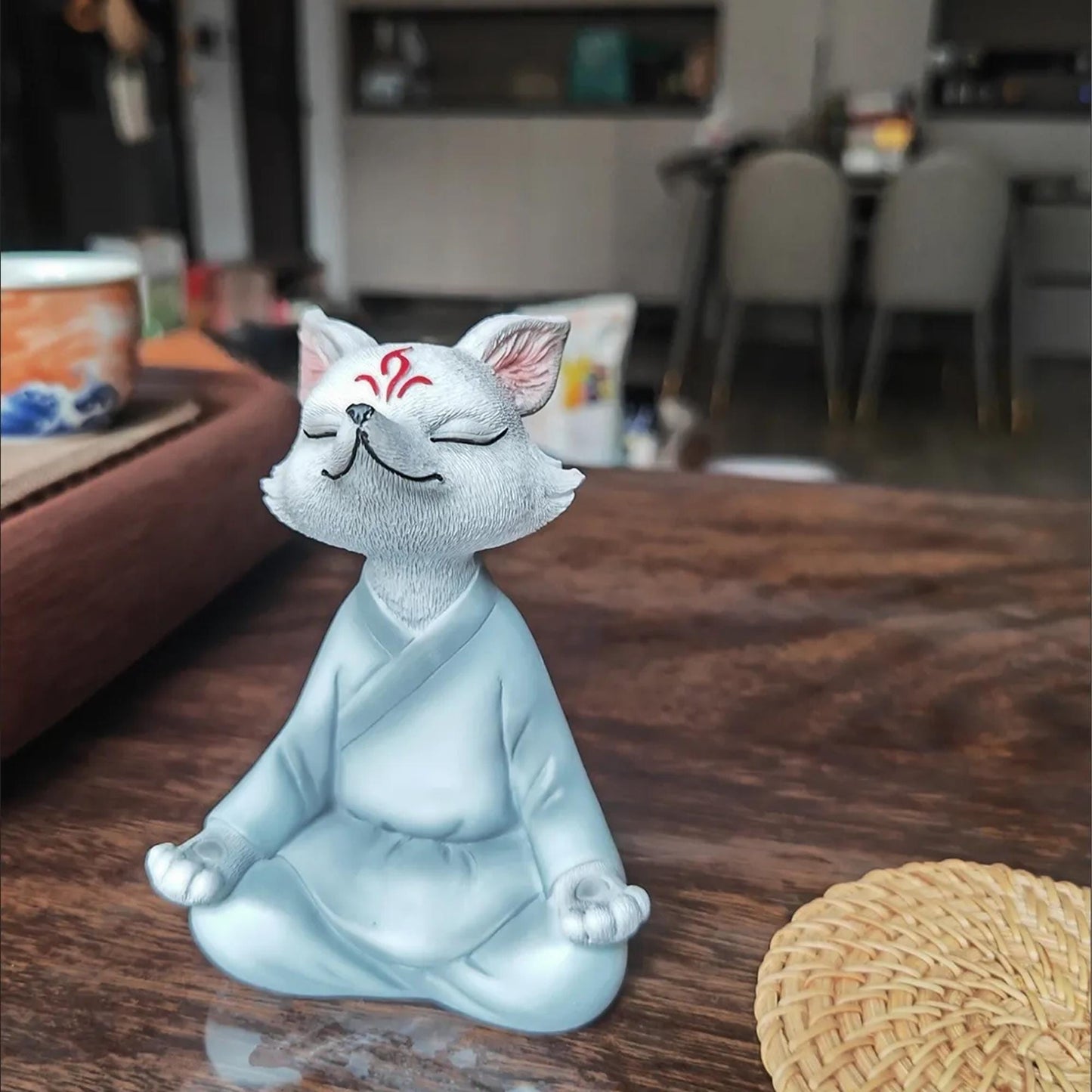 Zen Meditation Fox Figurine  Spiritual Animal Statue for Home Decor, Yoga Studio & Meditation Space
