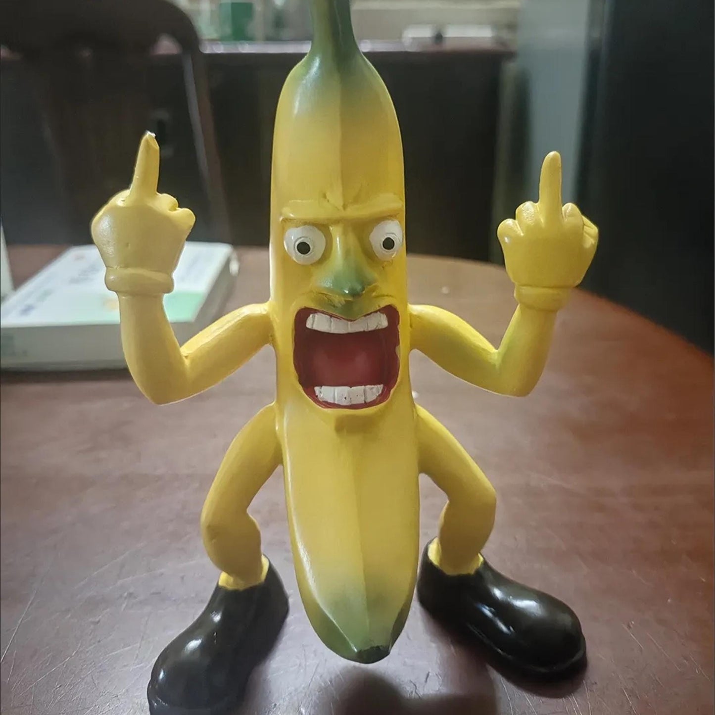 Angry Banana Figurine: Funny Crazy Desk Decor
