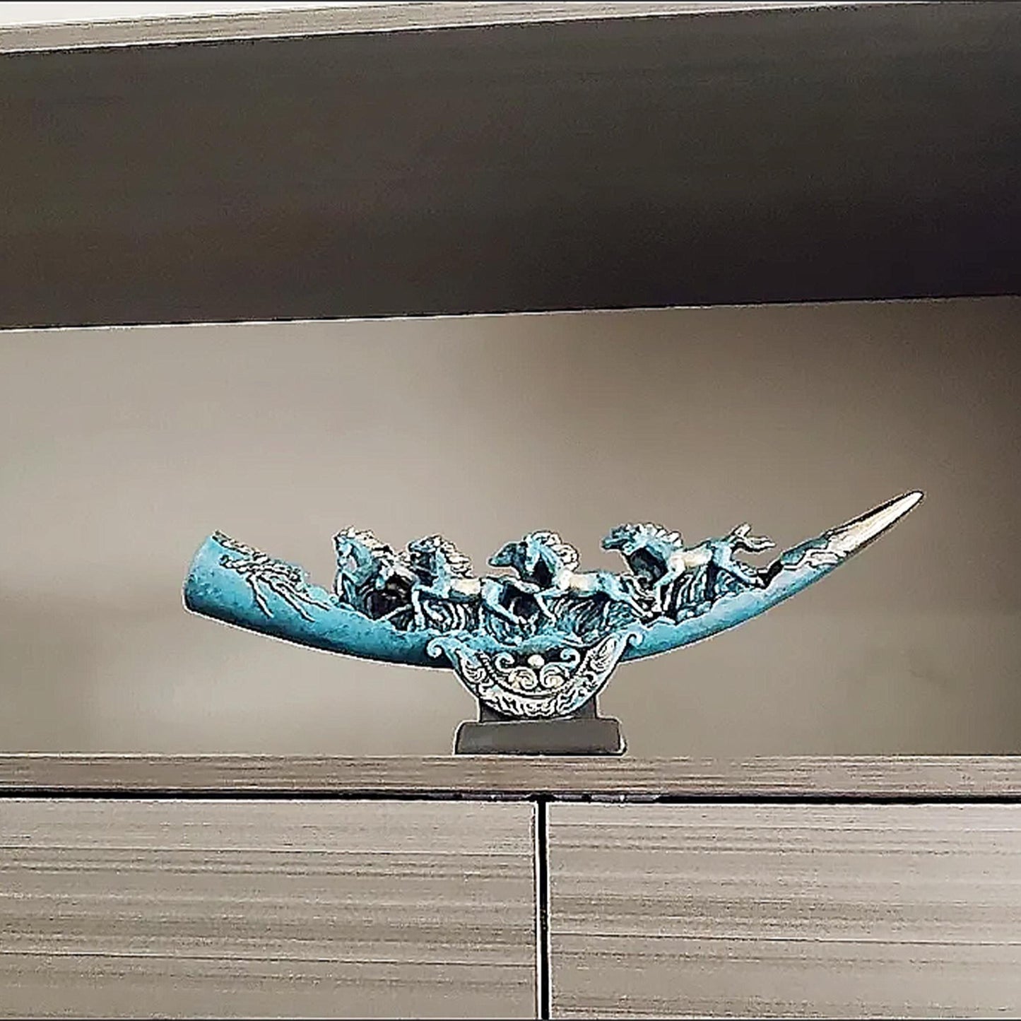 Chinese Style Faux Ivory Mythical Beast Figurine