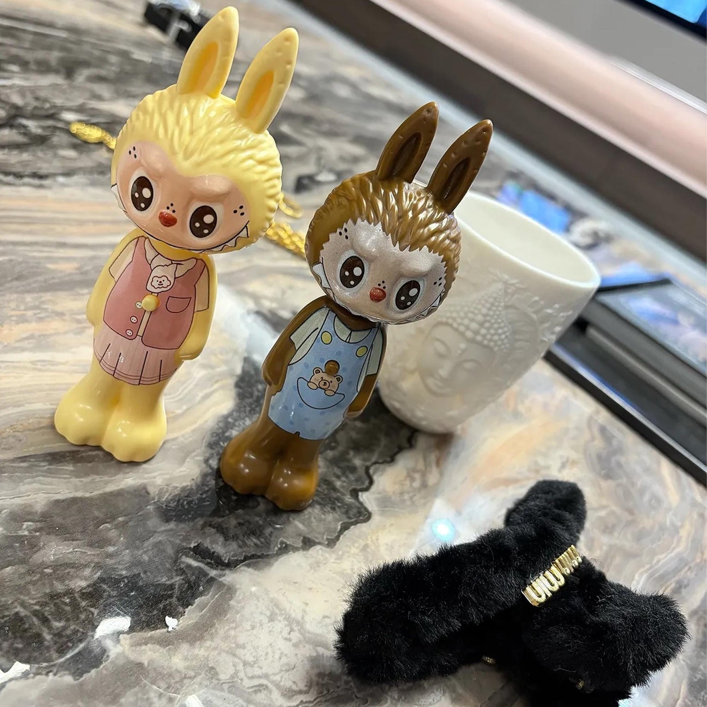 Elegant White Ceramic Buddha Relief Mug