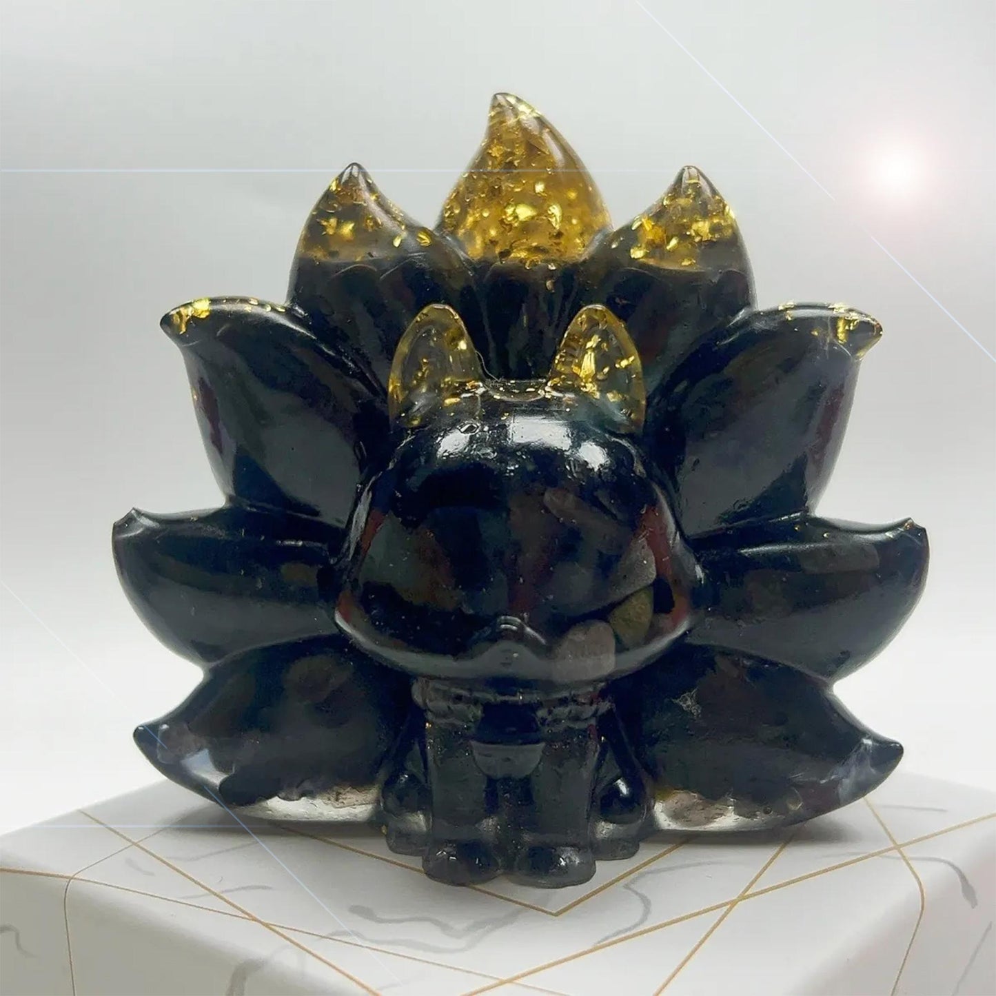 Multi-Color Spirit Fox Crystal Shard Decor Statue