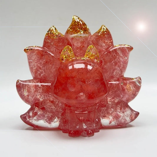 Multi-Color Spirit Fox Crystal Shard Decor Statue