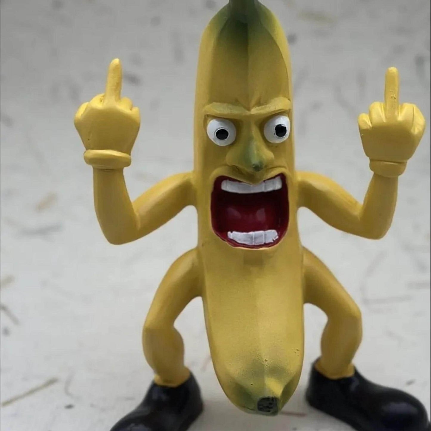 Angry Banana Figurine: Funny Crazy Desk Decor