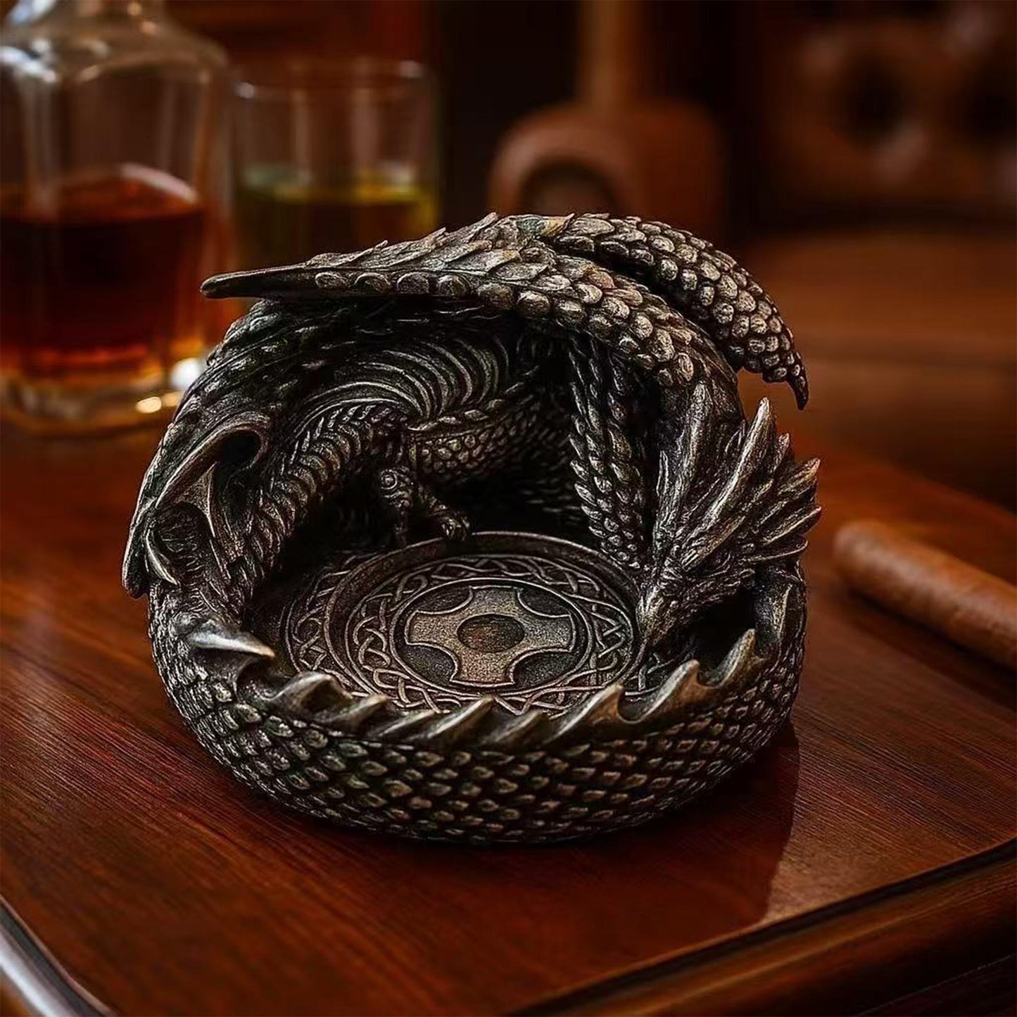 Mythical Dragon Ashtray | Fantasy Creature Home Decor, Gothic Smoking Accessory, Unique Gift for Dragon Enthusiasts