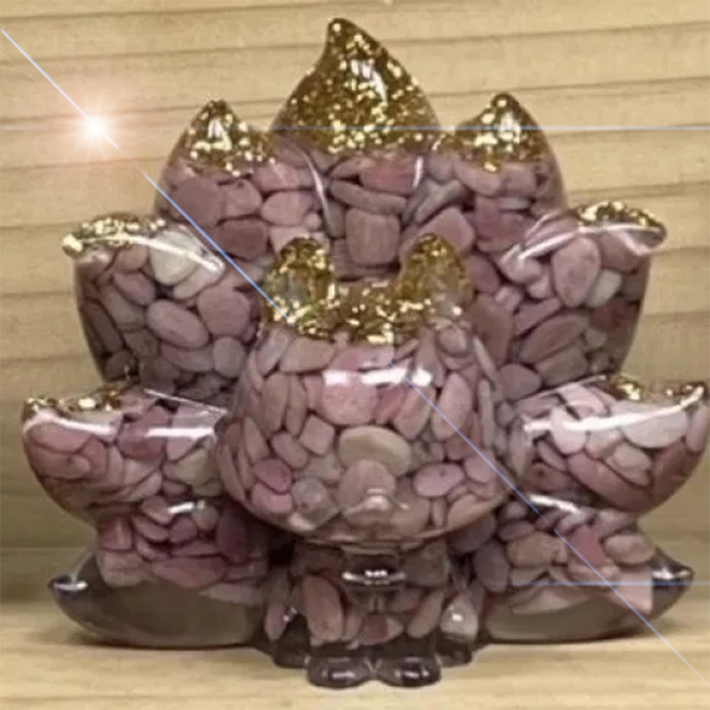 Multi-Color Spirit Fox Crystal Shard Decor Statue