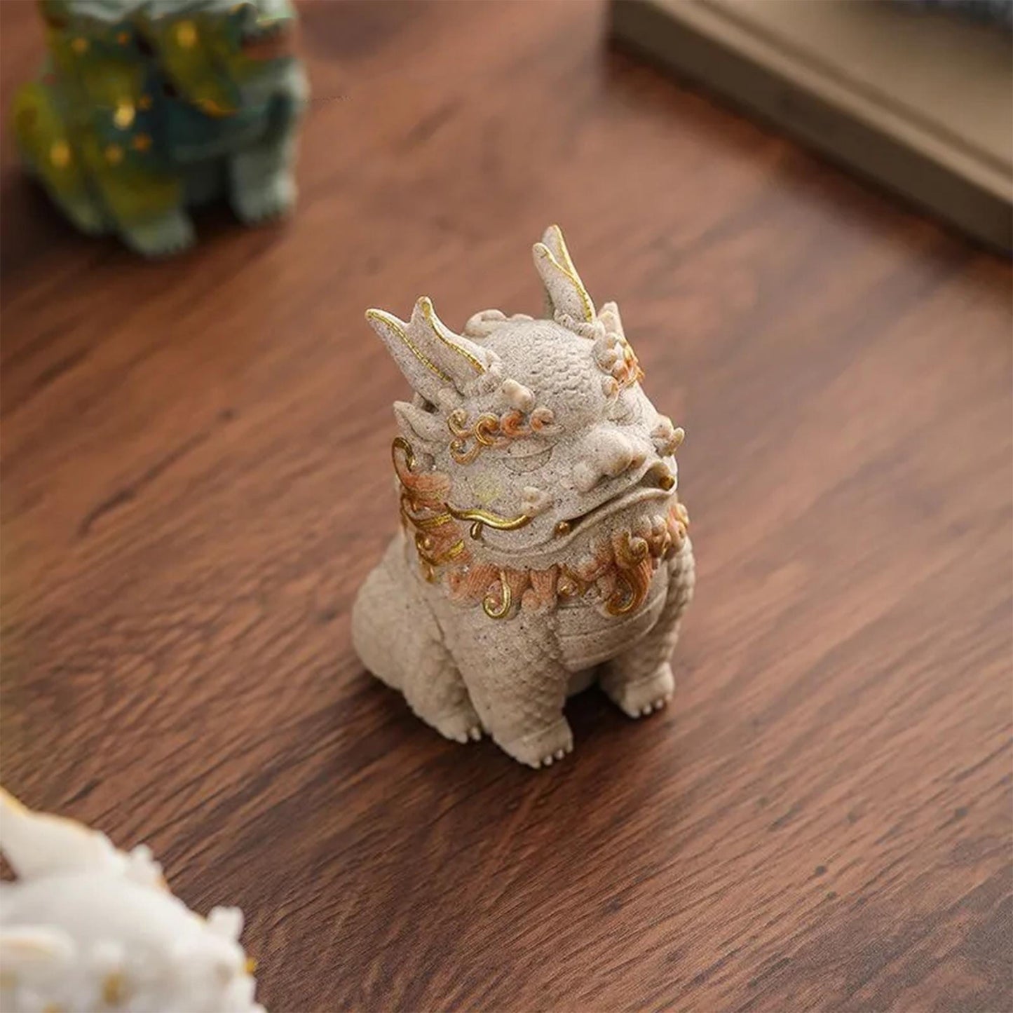 Chinese Mythical Kirin Statue, Handcrafted Mythical Creature Sculpture for Home Decor