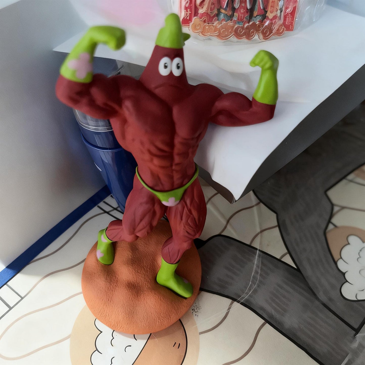 Absurd Buff SpongeBob & Patrick Star Muscular Figure  Funny Cartoon Collectible Statue, Humorous Meme Decor, Unique Gift for SpongeBob Fans