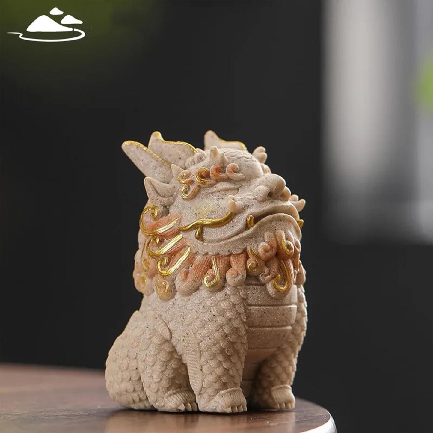 Chinese Mythical Kirin Statue, Handcrafted Mythical Creature Sculpture for Home Decor