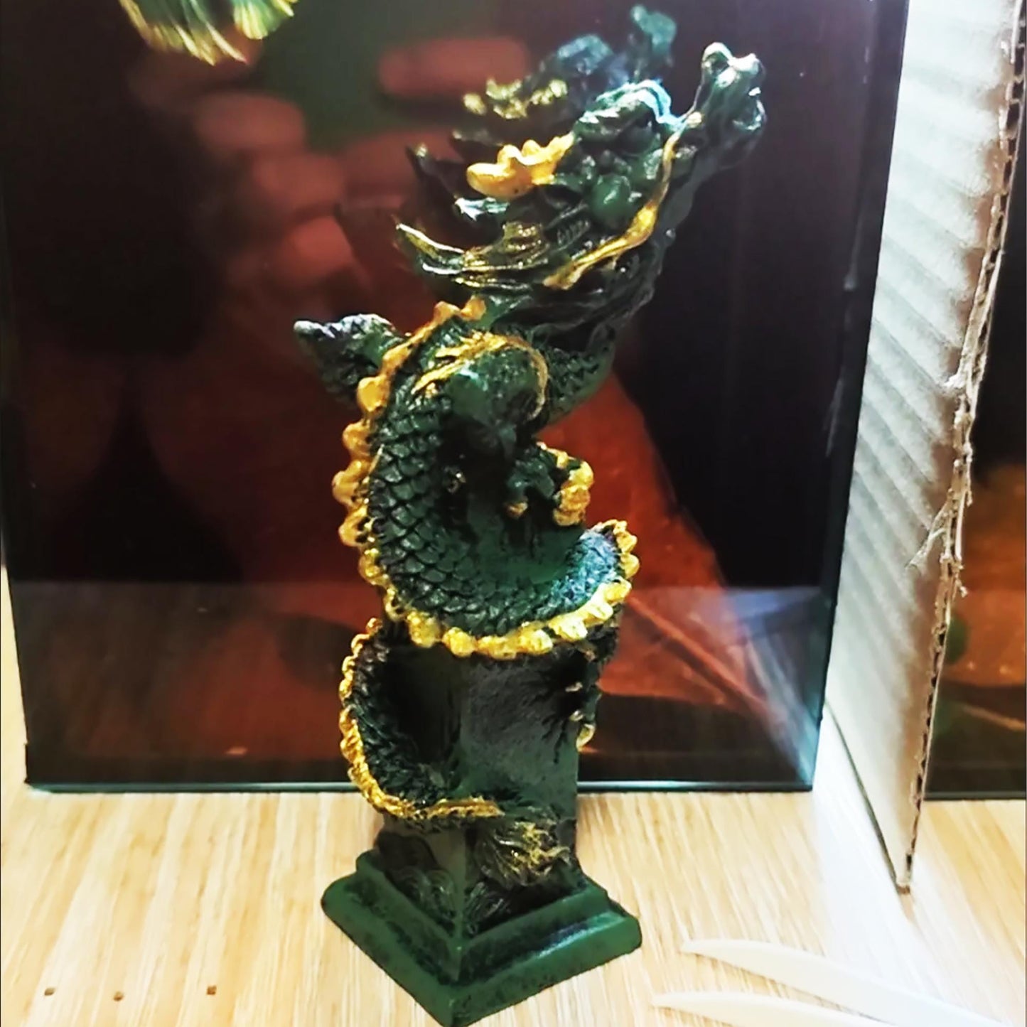 Traditional Chinese Green Dragon Decor Statue
