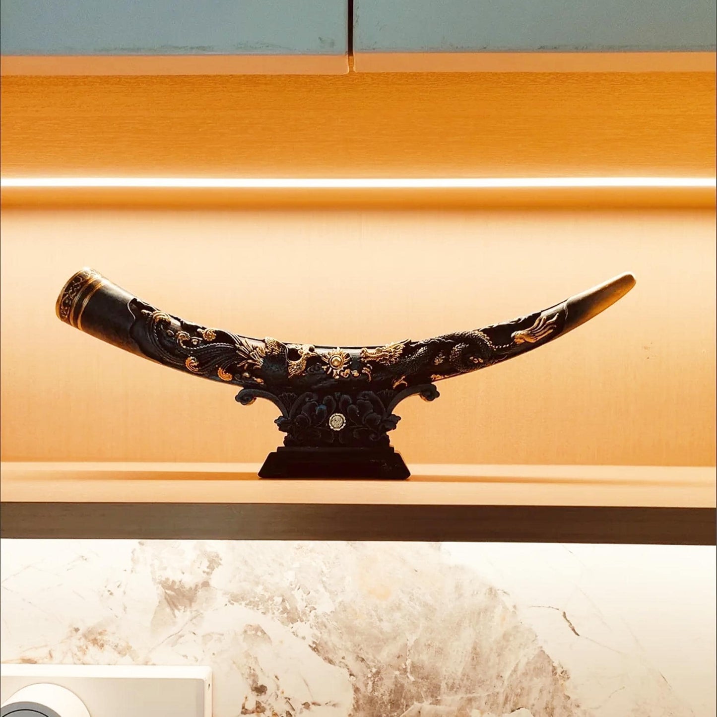 Chinese Style Faux Ivory Mythical Beast Figurine