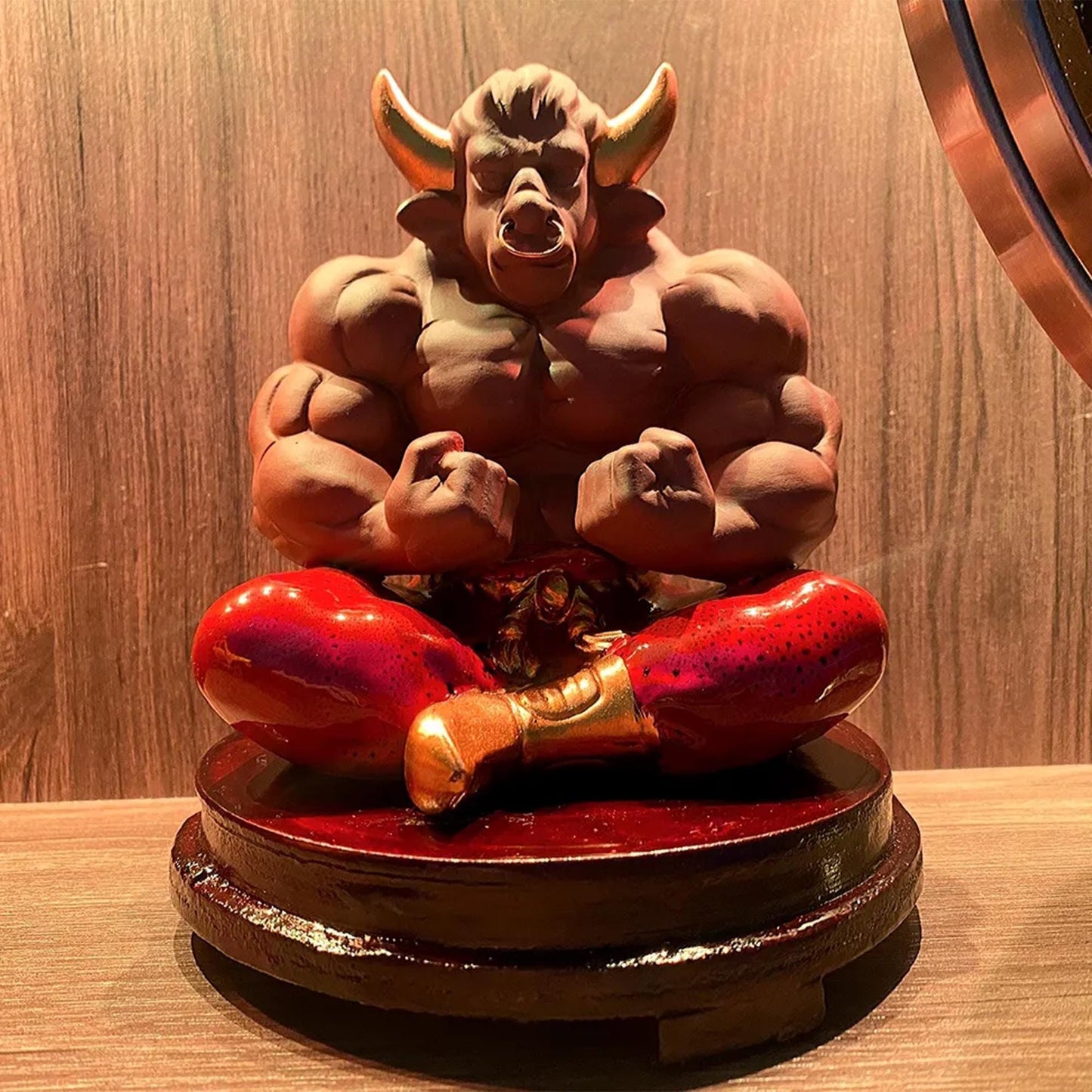 Muscle Bull Zen Meditation Statue - Home Decor Figurine