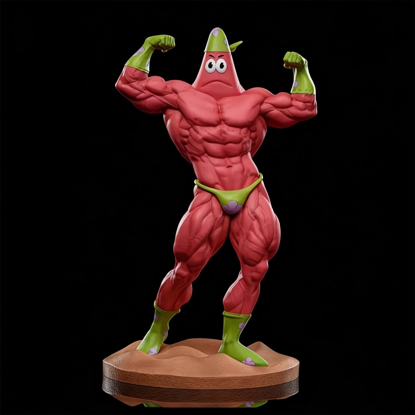 Absurd Buff SpongeBob & Patrick Star Muscular Figure  Funny Cartoon Collectible Statue, Humorous Meme Decor, Unique Gift for SpongeBob Fans
