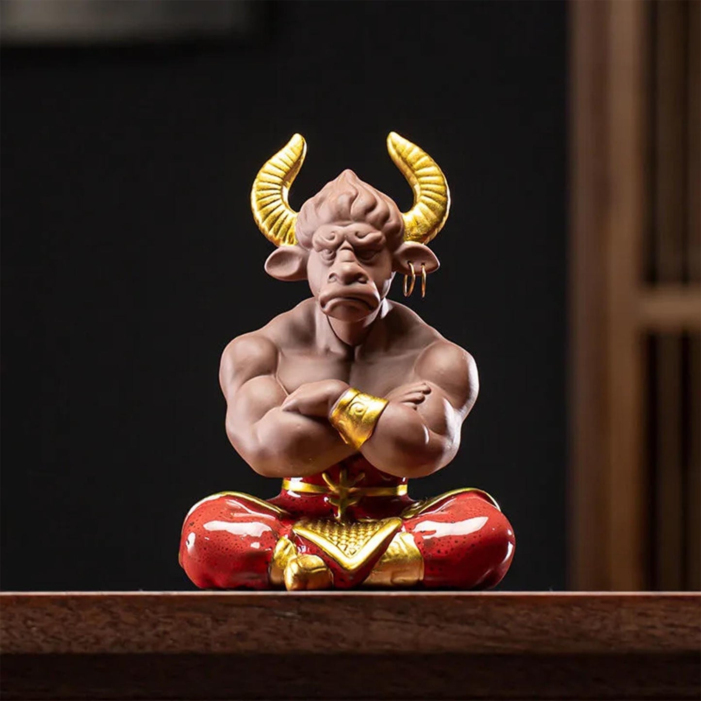 Muscle Bull Zen Meditation Statue - Home Decor Figurine
