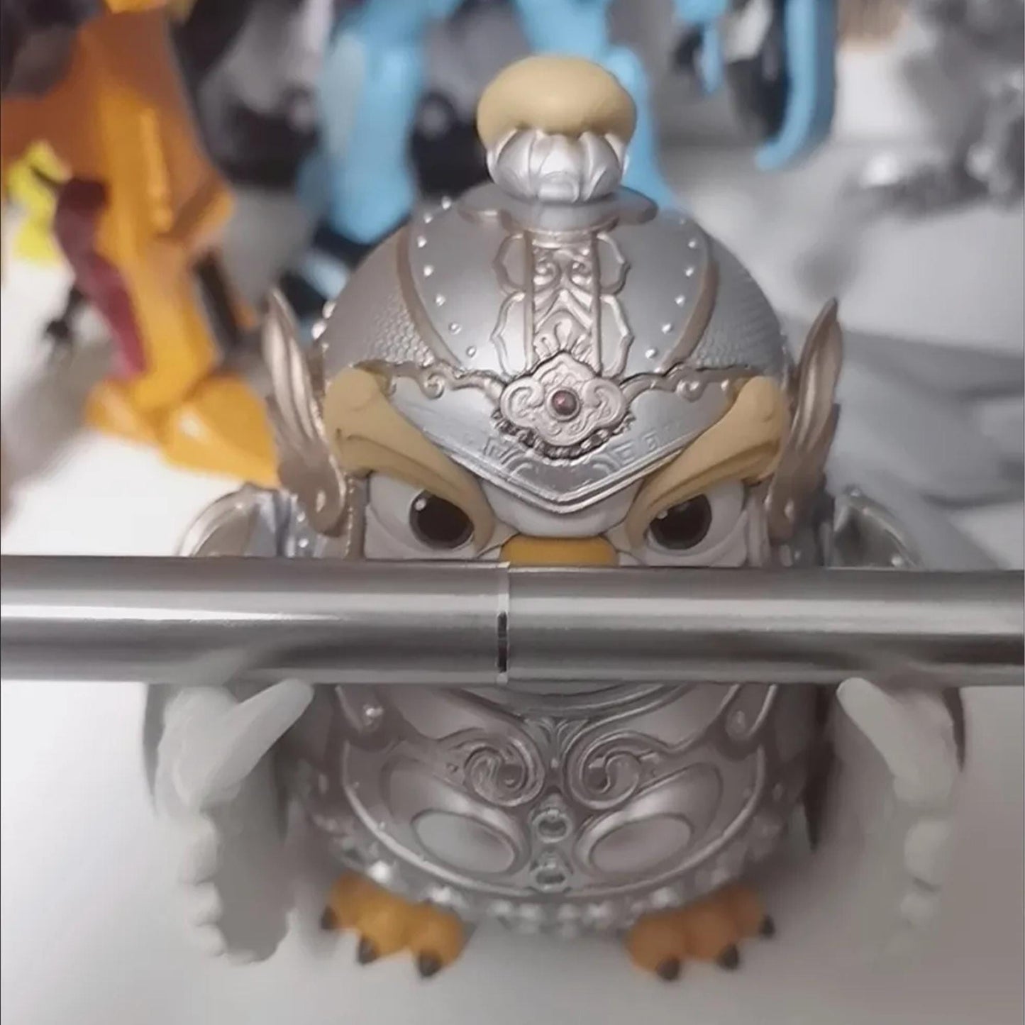 Cute Chinese Armor Owl Pen Holder Figurine