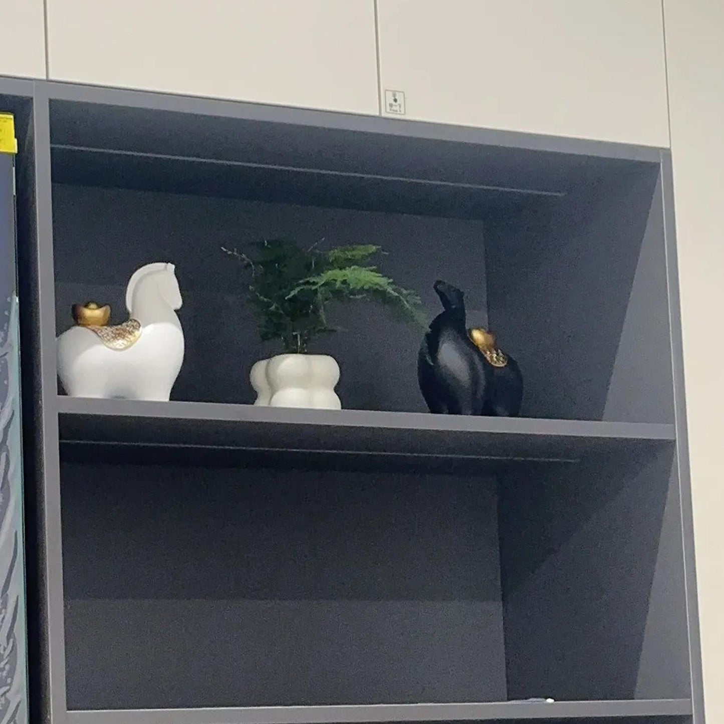 Unique Modern Horse Figurine with Gold Ingot Accent  Minimalist Home Decor Sculpture |Prosperity & Good Luck Decor