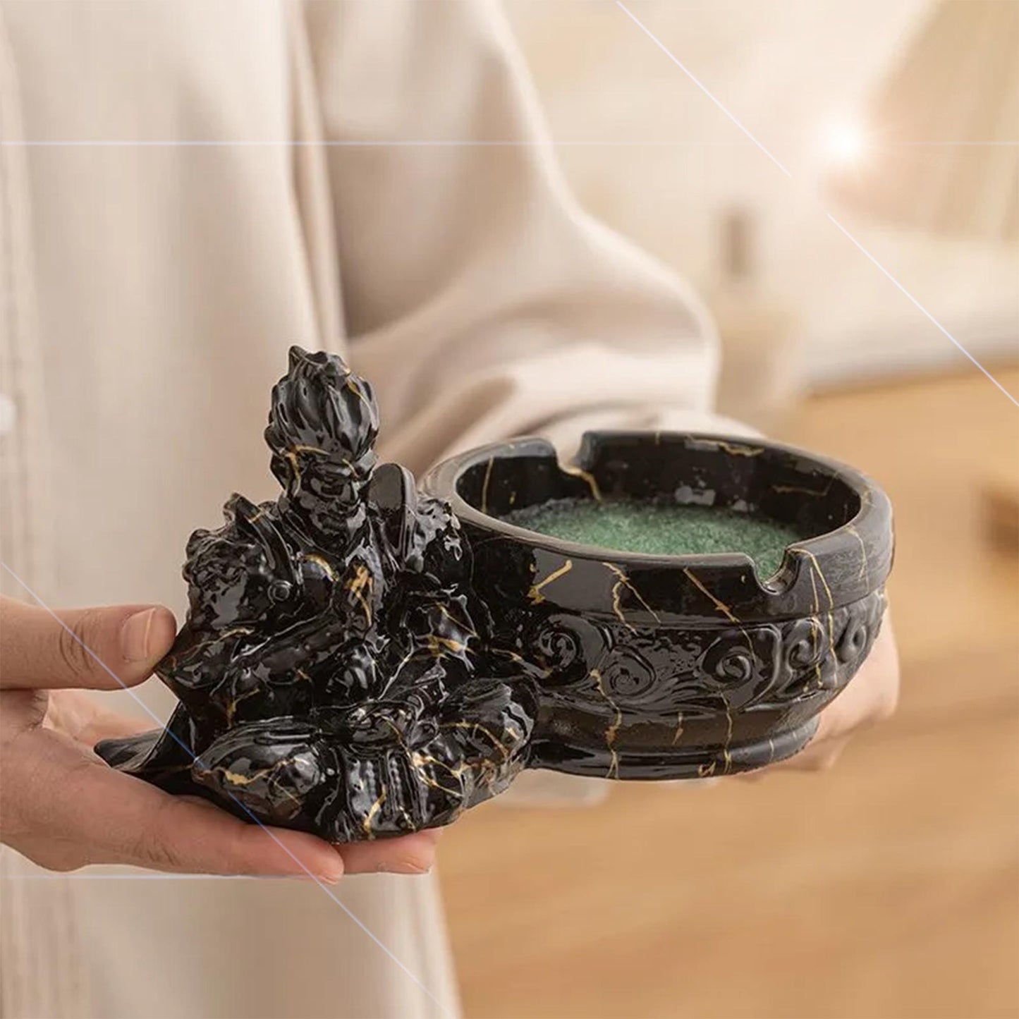 Sculpted Sun Wukong Ashtray (Marble or Glitter Finish)