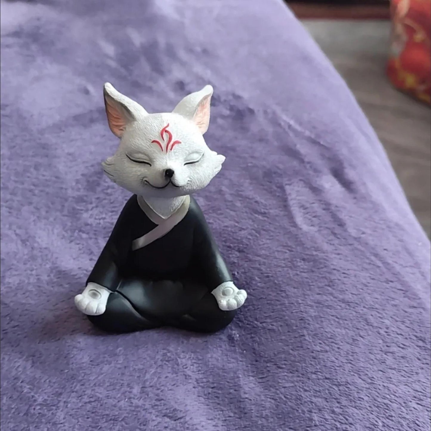 Zen Meditation Fox Figurine  Spiritual Animal Statue for Home Decor, Yoga Studio & Meditation Space